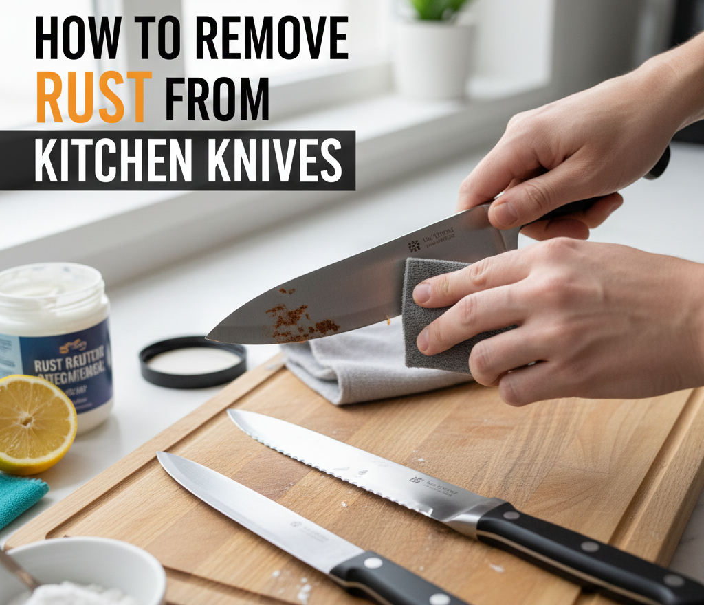 how to remove rust from kitchen knives