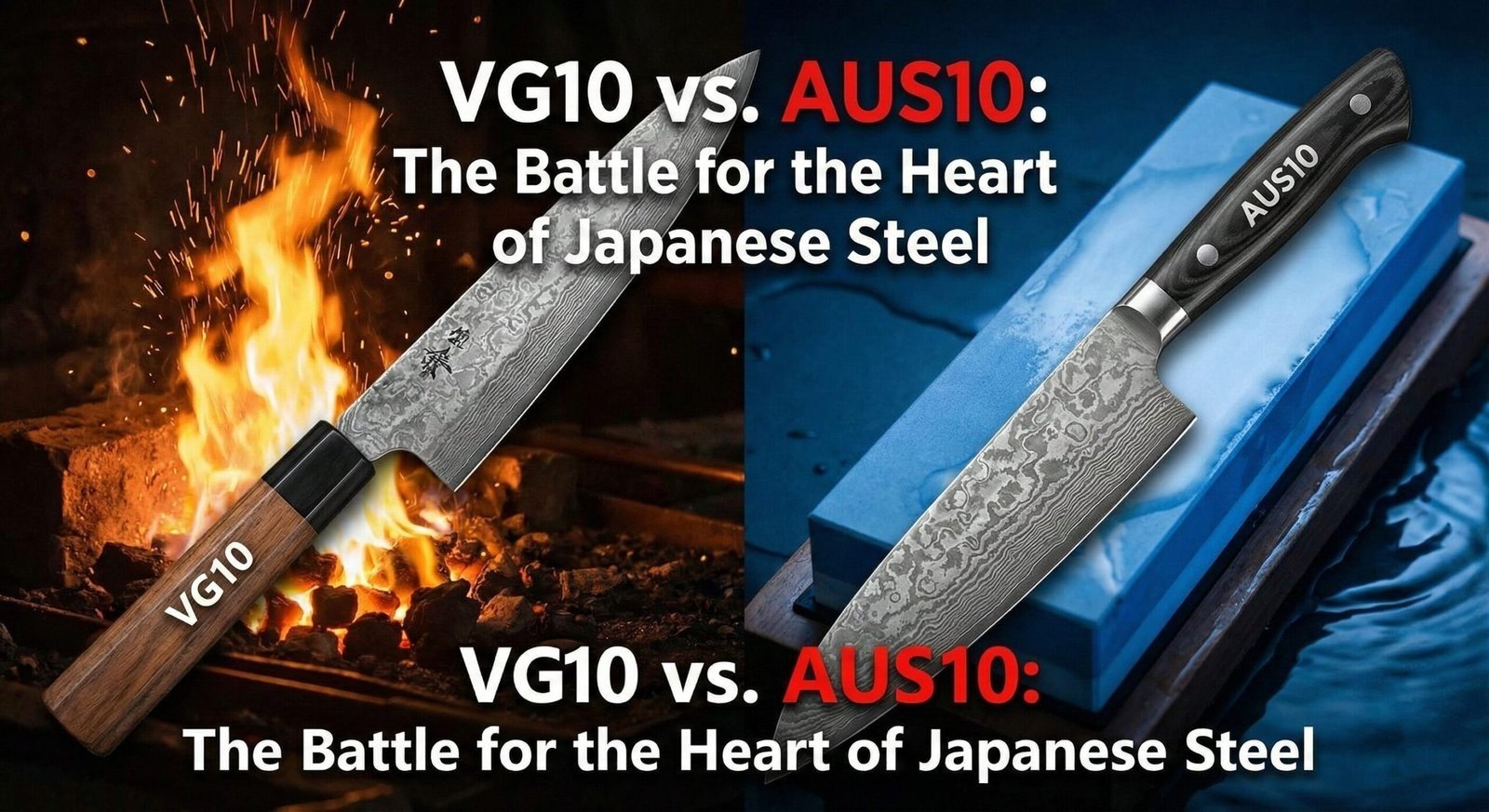 Japanese steel knife blade Damascus pattern macro shot
